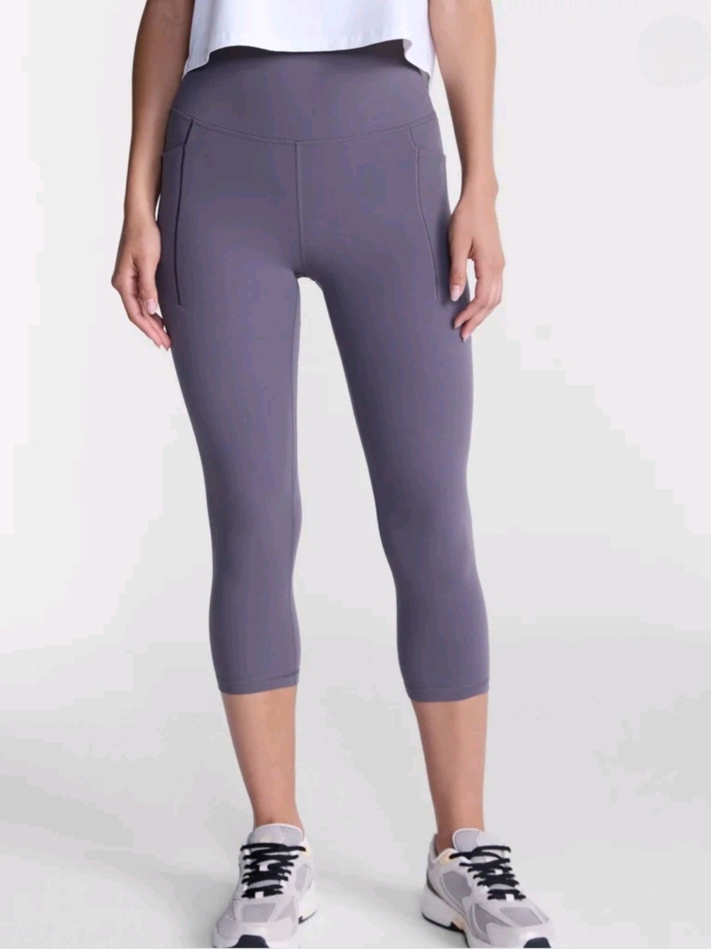 Avia Womens SoftSculpt High-Rise Leggings With Pockets Gray Ash XS (0-2)